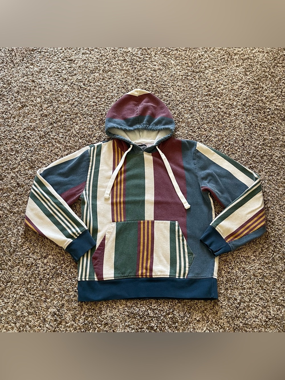 Knickerbocker Vintage Design 90s Retro Colorblock Hoodie Men's Size‎ M Pullover